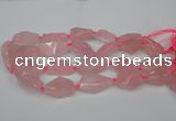 CNG1703 15.5 inches 15*20mm - 18*38mm nuggets rose quartz beads