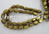 CNG1801 13*18mm - 15*20mm faceted nuggets plated quartz beads