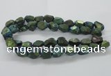 CNG1802 13*18mm - 15*20mm faceted nuggets plated quartz beads