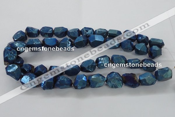 CNG1803 13*18mm - 15*20mm faceted nuggets plated quartz beads