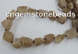 CNG1805 15.5 inches 15*20mm - 20*25mm nuggets plated rose quartz beads