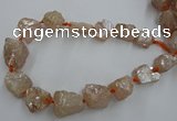 CNG1806 15.5 inches 15*20mm - 20*25mm nuggets plated rose quartz beads