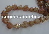 CNG1807 15.5 inches 15*20mm - 20*25mm nuggets plated rose quartz beads