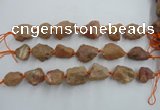 CNG1831 8 inches 15*20mm - 20*25mm nuggets plated red agate beads