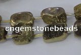 CNG2001 15.5 inches 8*12mm - 10*15mm nuggets plated quartz beads