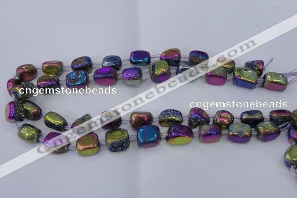CNG2002 15.5 inches 8*12mm - 10*15mm nuggets plated quartz beads