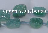 CNG2003 15.5 inches 8*12mm - 10*15mm nuggets plated quartz beads