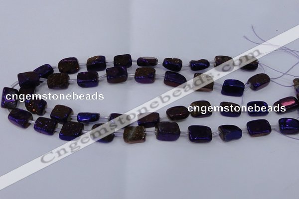 CNG2005 15.5 inches 8*12mm - 10*15mm nuggets plated quartz beads