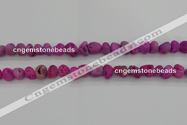 CNG2013 15.5 inches 8*10mm - 10*14mm nuggets plated druzy agate beads