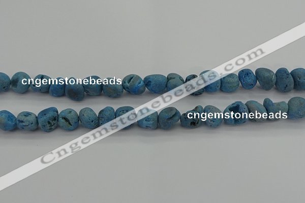 CNG2015 15.5 inches 8*10mm - 10*14mm nuggets plated druzy agate beads