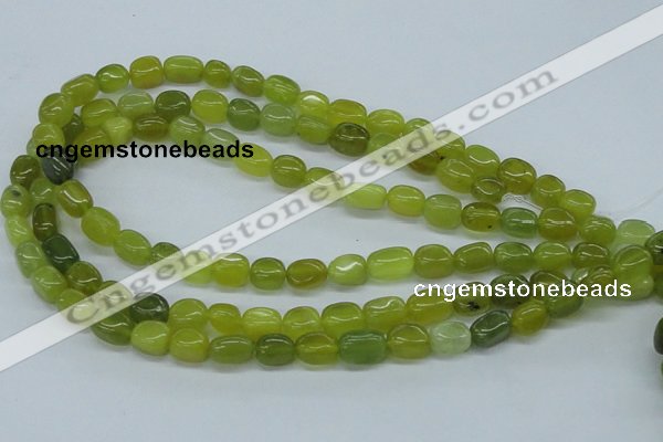 CNG204 15.5 inches 8-9mm*10-12mm nuggets Korean jade gemstone beads