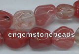 CNG205 15.5 inches 12-4mm*16-18mm nuggets cherry quartz beads