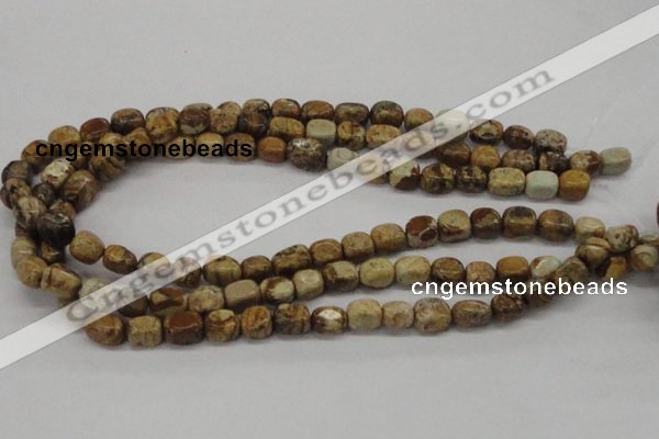 CNG208 15.5 inches 8*10mm nuggets picture jasper gemstone beads