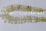 CNG2150 15.5 inches 8*25mm - 10*40mm faceted nuggets lemon quartz beads