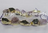 CNG2156 7.5 inches 18*25mm - 22*30mm nuggets druzy amethyst beads