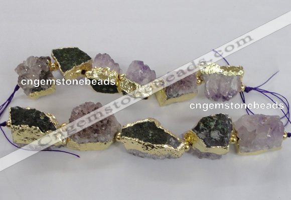 CNG2156 7.5 inches 18*25mm - 22*30mm nuggets druzy amethyst beads