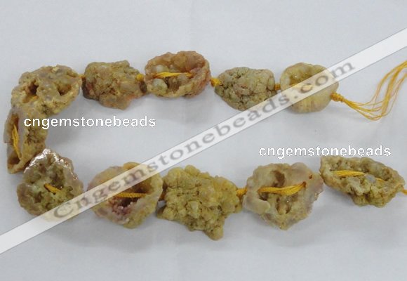 CNG2158 15.5 inches 25*35mm - 35*40mm nuggets druzy agate beads