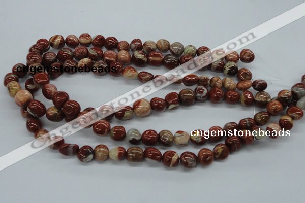 CNG217 15.5 inches 10*12mm nuggets red jasper gemstone beads