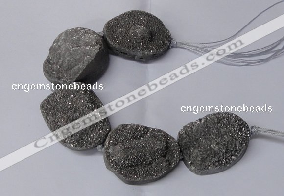 CNG2171 7.5 inches 25*35mm - 35*40mm freeform druzy agate beads