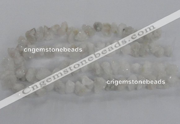 CNG2207 15.5 inches 10*14mm - 13*18mm nuggets plated druzy quartz beads