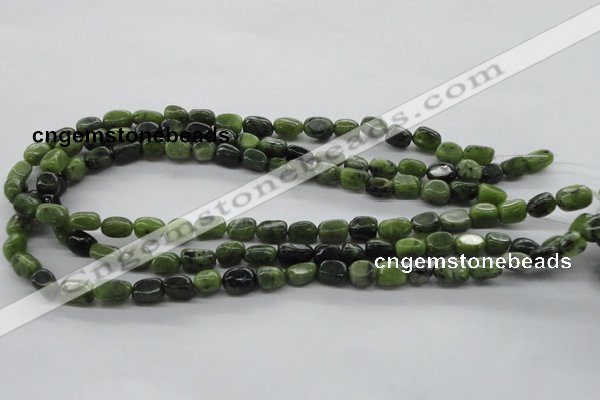 CNG222 15.5 inches 7*9mm nuggets canadian jade gemstone beads