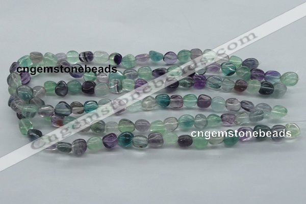 CNG226 15.5 inches 8-10mm*12-14mm nuggets fluorite gemstone beads