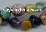 CNG228 15.5 inches 10*14mm nuggets dyed white agate gemstone beads