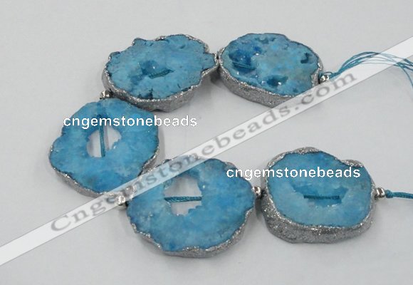 CNG2333 7.5 inches 35*40mm - 45*50mm freeform druzy agate beads