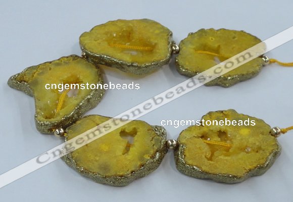 CNG2338 7.5 inches 40*50mm - 55*60mm freeform druzy agate beads