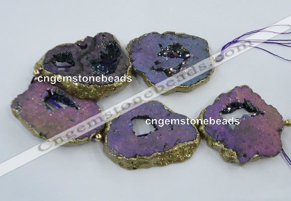 CNG2339 7.5 inches 40*50mm - 55*60mm freeform druzy agate beads