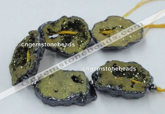 CNG2345 7.5 inches 25*35mm - 35*40mm freeform druzy agate beads