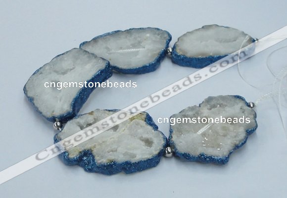CNG2355 7.5 inches 40*50mm - 55*60mm freeform druzy agate beads
