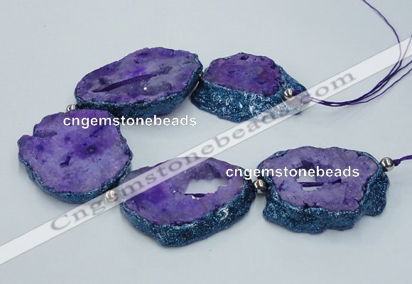 CNG2358 7.5 inches 40*50mm - 55*60mm freeform druzy agate beads