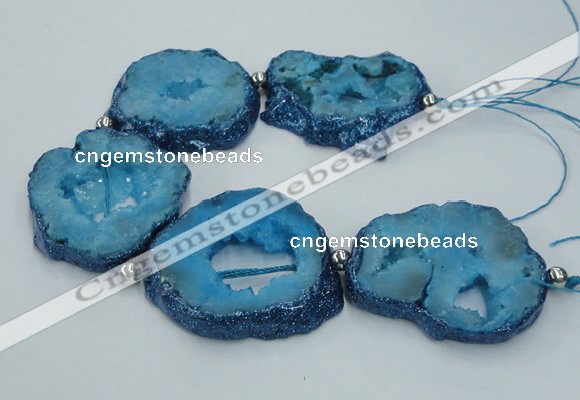 CNG2359 7.5 inches 40*50mm - 55*60mm freeform druzy agate beads