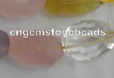 CNG237 15.5 inches 15*20mm – 15*30mm faceted nuggets mixed quartz beads