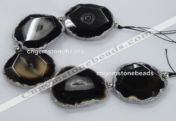 CNG2375 7.5 inches 40*45mm - 45*50mm freeform agate gemstone beads