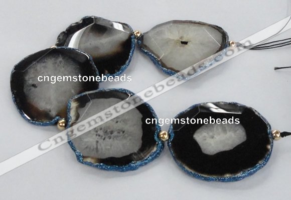 CNG2376 7.5 inches 40*45mm - 45*50mm freeform agate gemstone beads