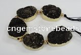 CNG2380 7.5 inches 25*30mm - 30*35mm freeform druzy agate beads