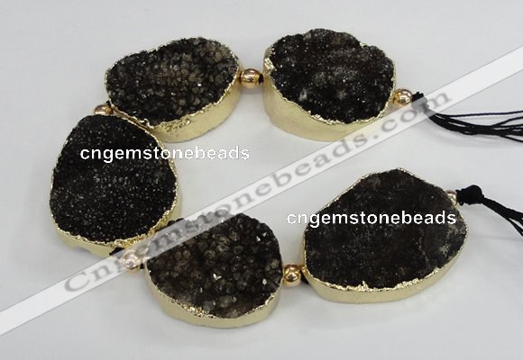 CNG2380 7.5 inches 25*30mm - 30*35mm freeform druzy agate beads