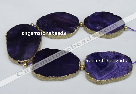 CNG2398 7.5 inches 35*45mm - 45*55mm freeform agate gemstone beads