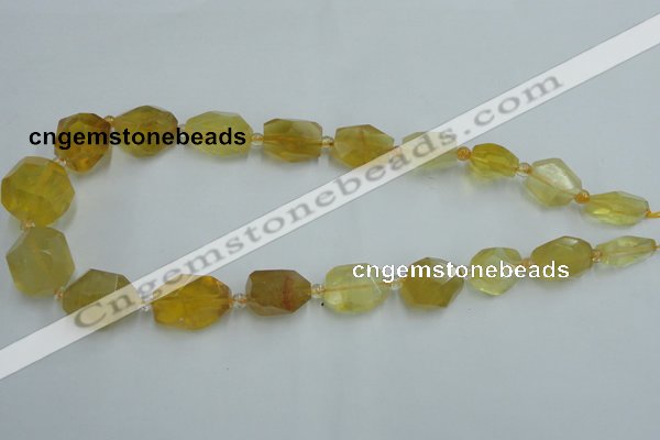 CNG240 10*15mm - 20*22mm faceted nuggets citrine gemstone beads