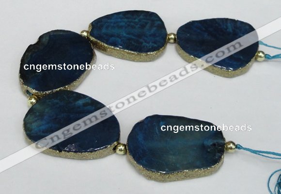 CNG2400 7.5 inches 35*45mm - 45*55mm freeform agate gemstone beads