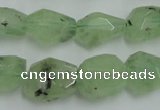 CNG241 10*12mm - 15*16mm faceted nuggets green rutilated quartz beads