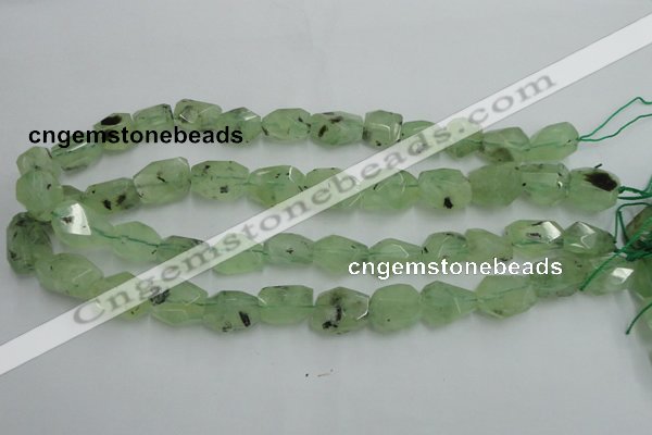 CNG241 10*12mm - 15*16mm faceted nuggets green rutilated quartz beads