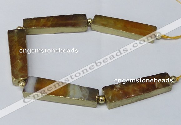 CNG2418 8 inches 15*55mm trapezoid agate gemstone beads wholesale