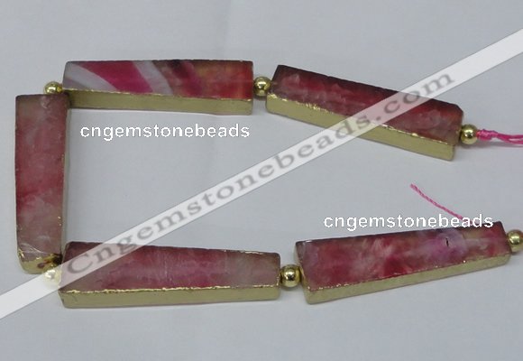 CNG2420 8 inches 15*55mm trapezoid agate gemstone beads wholesale