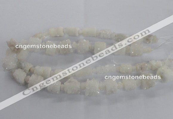 CNG2434 15.5 inches 12*14mm - 15*18mm tube druzy quartz beads