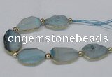 CNG2452 7.5 inches 20*25mm - 25*35mm faceted freeform agate beads