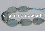 CNG2452 7.5 inches 20*25mm - 25*35mm faceted freeform agate beads