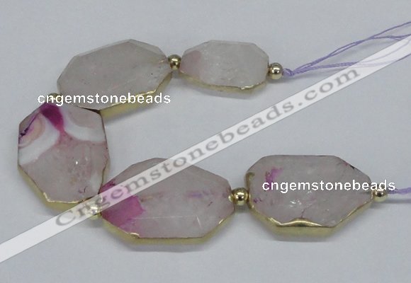 CNG2455 7.5 inches 20*25mm - 30*40mm faceted freeform agate beads